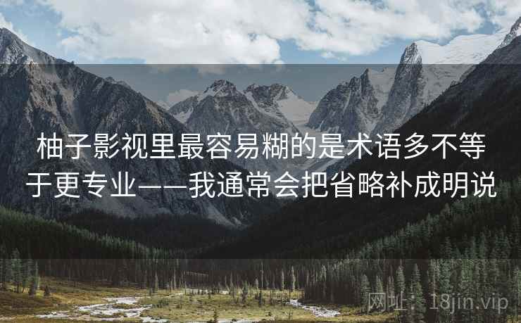 柚子影视里最容易糊的是术语多不等于更专业——我通常会把省略补成明说 柚子影视里最容易糊的是术语多不等于更专业——我通常会把省略补成明说
